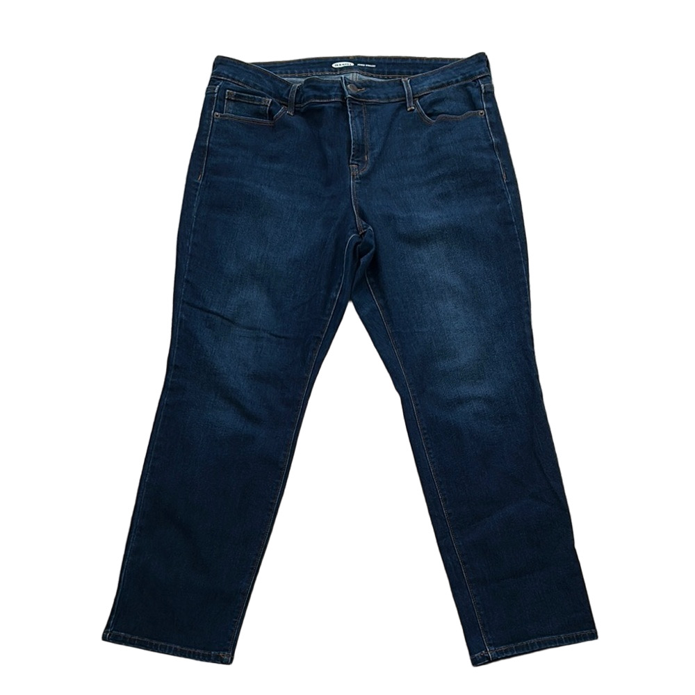 Old Navy Women's Straight Leg Jeans - Deep Indigo
